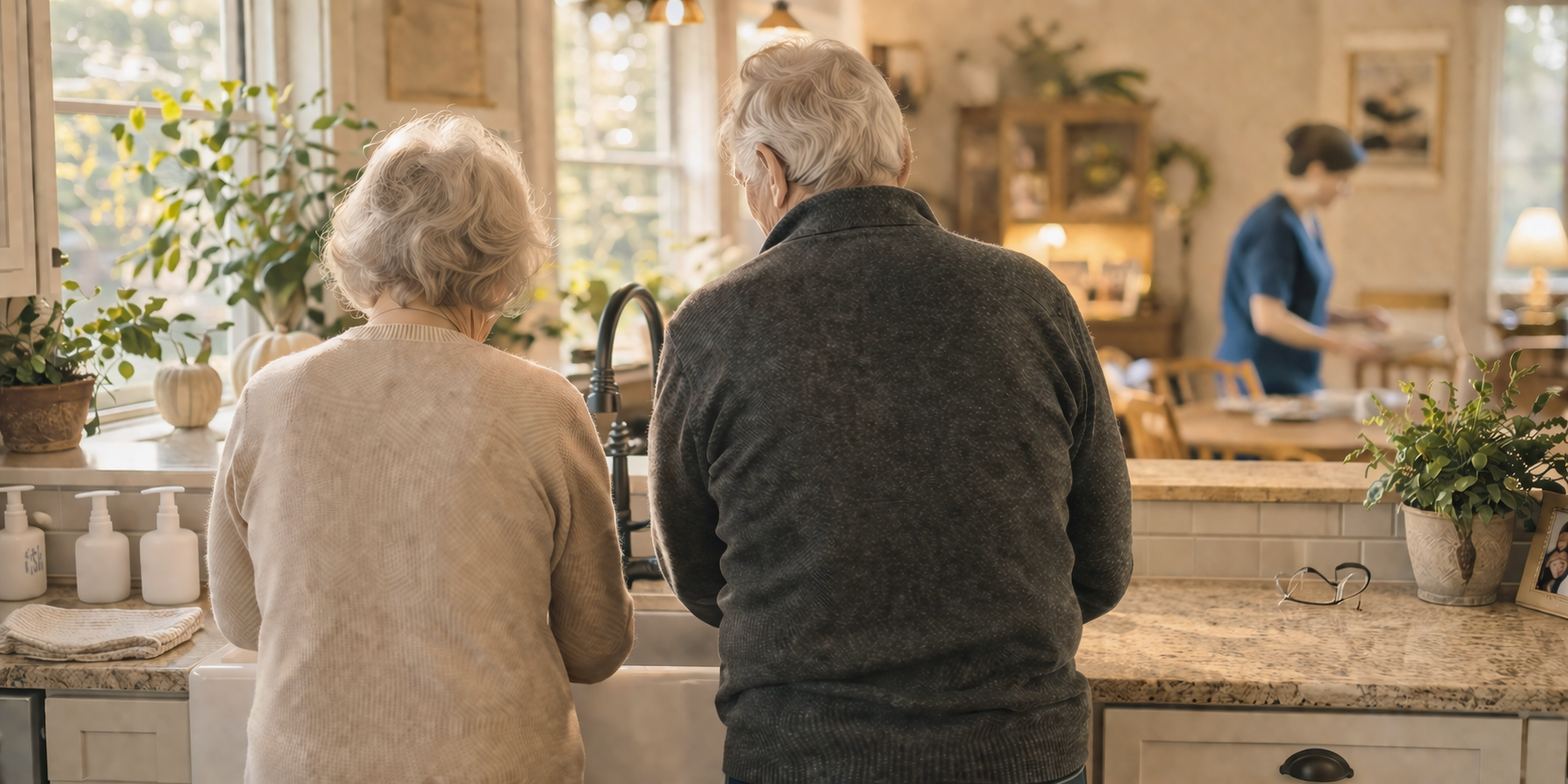 A cozy kitchen moment with family